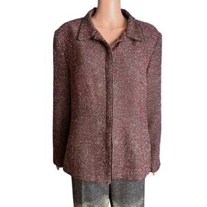 Sag Harbor Tweed Blazer 18 Jacket VTG Career Business Classic Academia Old Money